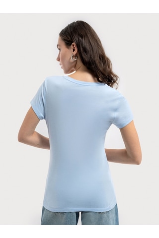 Regular Fit Kadın Tshirt K.kol Açık Mavi