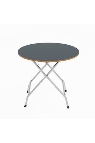 Mutfak Masa Yemek Katlanır Bahçe Masası Yuvarlak Füme 1454