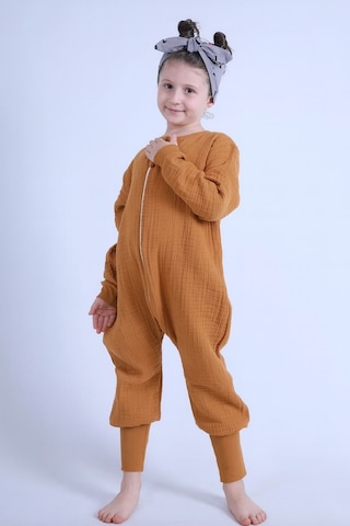 For My Baby 1 Tog Çocuk Uyku Tulumu Unisex Uzun Kollu Uyku Tulumu Turuncu