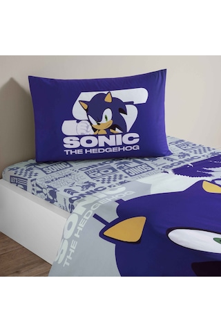 Taç Lisanslı Sonic Run Pamuk Tek Kişilik Nevresim Takımı 000000001000052297 Çok Renkli