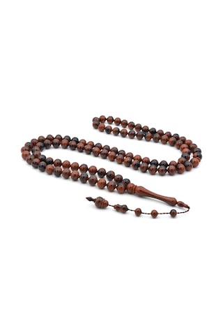 Murty99 Sistemli Sığırcık Kesim 99 luk Koyu Siyah Kahve Uçak Camı Tesbih