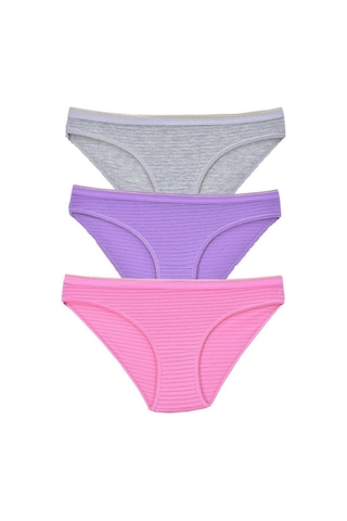 Kadın 3'Lü Paket Desenli Bikini Külot Karışık (481017810)-Tek Ebat-Karışık Çok Renkli