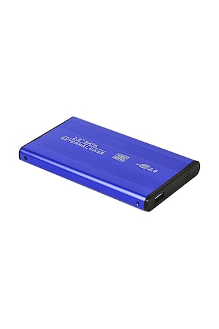 Aubyhe Mavi 2.5 İnç Sata Usb 2.0 Taşınabilir Disk Kutusu, Alüminyum Kasa, 480mbps Hız, Windows/mac Uyumlu, Ssd/hdd Desteği