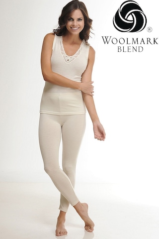 Kadın Ekru Likralı Yün Tayt 001