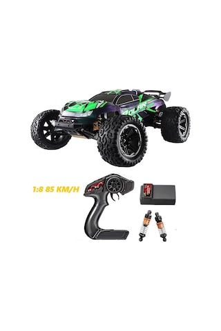 Elektrikli Rc 1:8 Ölçek Servo Motor Süspansiyonlu Arazi Aracı Spor Araç 85 Km Hız Rc Araç - Yeşil