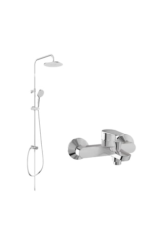 Eczacıbaşı Punto+ 201 Banyo Bataryası Ve Duş Kolonu Seti Krom