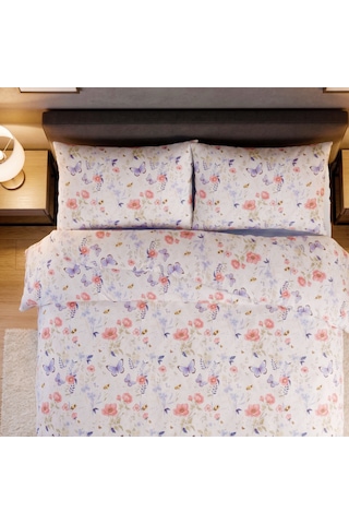 Aryıldız Home Butterfly %100 Pamuk Tek Kişilik Nevresim Takımı Renkli
