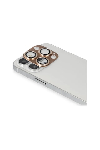 Apple iPhone Uyumlu 13 Pro Max Pers Alüminyum Kamera Lens - Gold Çok Renkli