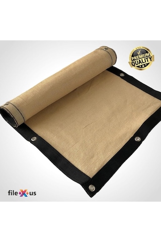 %95'Lik Bahçe-Çit Filesi-Koyu Bej |Premium Şerit Halka