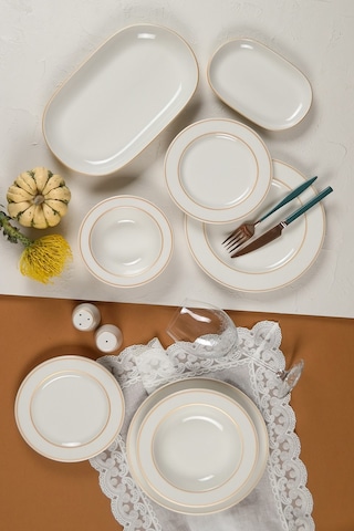 Porser Altın File Yemek Takımı 12 Kişilik 53 Parça Bns53ykprs1080 Çok Renkli