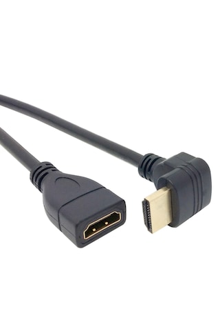 4666 Hdmi Dişi Erkek Uzatma 90 Derece Dirsek Kablosu 0.5 Metre 0.50 Cm