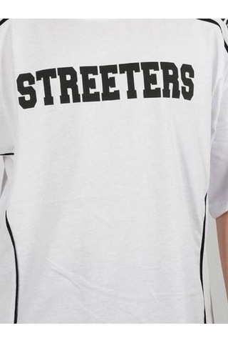 Çocuk Streeters Yazılı Pamuklu Oversize T-shirt-16015 Beyaz