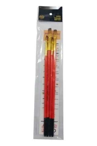 4'lü Sentetik Akrilik Boya Fırça Seti, 2.5mm Genişlik
