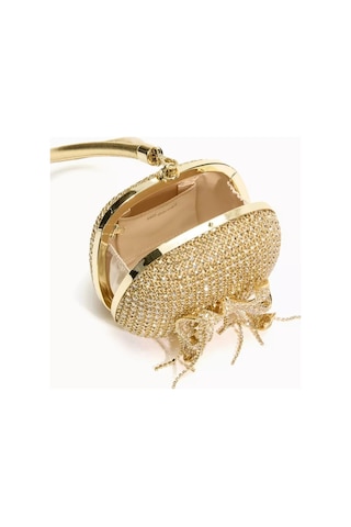 Self-portrait Self-portraıt Crystal Clutch Altın Kristal Zincir & Fiyonk Detaylı Gece Çantası Portföy Çanta Sarı 248bat