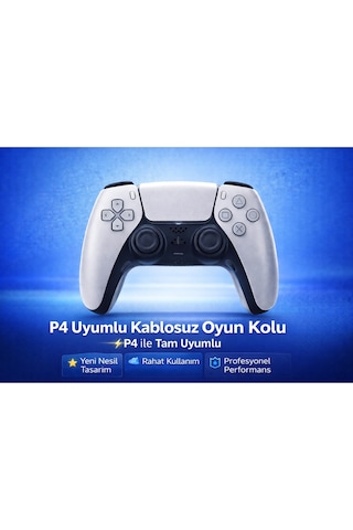 P4 Uyumlu Kablosuz Oyun Kolu Wireless Controller Dual Analog Titreşimli Ergonomik Gamepad Ps4 Uyumlu