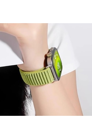 Watch Fit 4 İle Uyumlu Saat Kayışı Kaliteli Hasır Örme Cırtcırt Yapalı Su Tutmaz Watch Fit 4 İle Uyumlu Kordon Kayış - Starlight