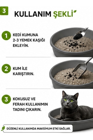 Midilla Active Carbon Kedi Kumu Koku Giderici 2 X 250 G %100 Gerçek Aktif Karbon Toplam 500 G
