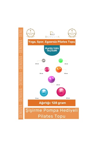 Profesyonel Seri Dayanıklı Yüksek Kalite Mini Gymball 20cm Turuncu Pilates Topu Şişirme Pompa Hediye