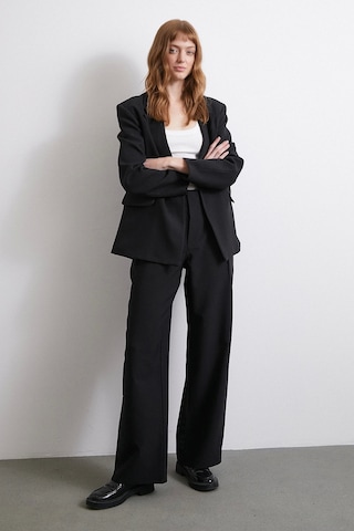 Never More Bel Detaylı Wide Leg Pantolon Siyah Siyah