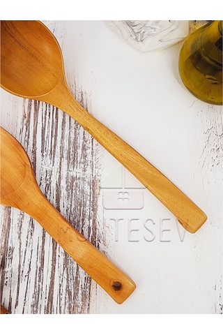 Ahşap Tahta Mutfak Kaşık Seti 2 Parça Kayın Şimşir Ağacı 2-2
