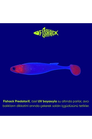 Silikon Balık - 10g 100mm - Fishack Predatorx - Uv Boyalı - Redhead