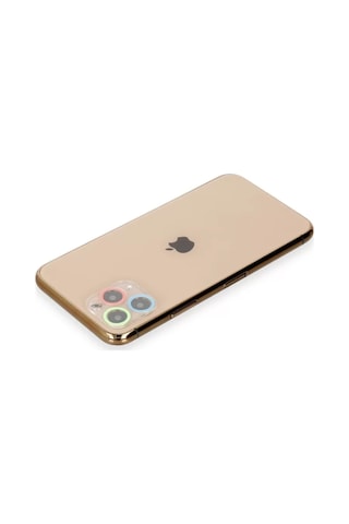 Newface Apple Uyumlu iPhone 11 Pro Max Renkli Kamera Lens Koruma Cam - Mavi-yeşil