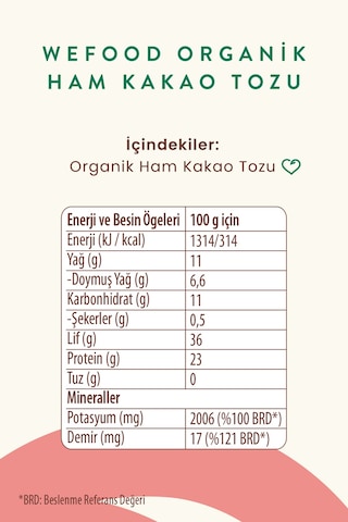 Organik Ham Kakao Tozu 140 Gr 2'li