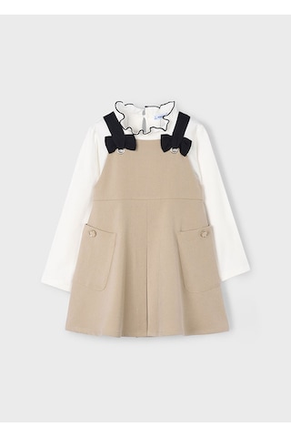 Mayoral 4914-20 Kız Çocuk Bej Elbise Bej