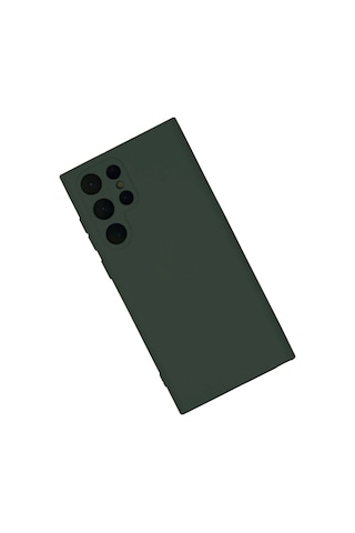 Newface - 843 - Samsung Galaxy S22 Ultra Kılıf Nano İçi Kadife Silikon - - Csmo-tex - Koyu Yeşil