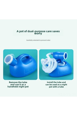 Yunboo Erkekler İçin 2000ml Plastik Idrar Kuşu - Araçta Kullanım, Gece Kullanıma Uygun, Ölçü Çizgili, Kapaklı Ve 1.6m Borulu Tüp