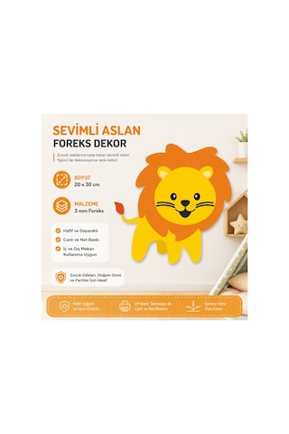 Sürpriz Hediyeli 30 Cm Aslan Figür 3mm Foreks Baskı Çocuk Odası, Doğum Günü Ve Parti Dekoru Diğer