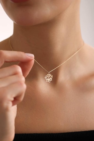 Tufanlar Kuyumculuk 14 Ayar Altın Lotus Kolye