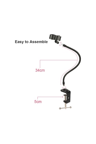 Jeemson Masaüstü Büyük夹lı Esnek Halka Kolu Tutucu - Metal+abs Malzeme, Evrensel Cihaz Desteği