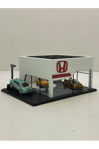 3d Baskı 1/64 Ölçekli Honda Showroom Tasarımlı Diorama Araç Sergileme Garajı