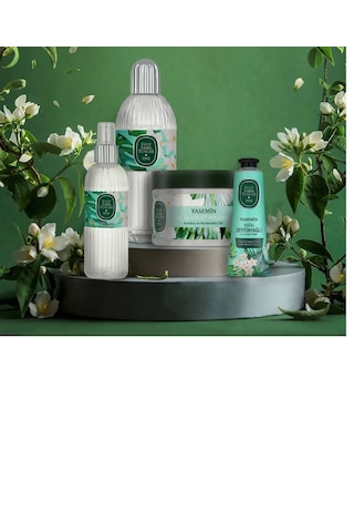 Eyüp Sabri Tuncer Jasmine El ve Vücut Peeling 400 ML + Sprey Kolonya 150 ML + Yasemin Kolonyası 400 ML + Zeytinyağlı El ve Vücut Kremi 50 ML