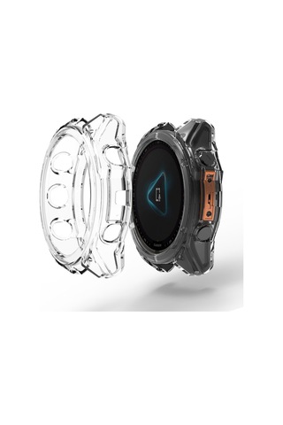 Garmin Fenix 8 İçin Amoled 43mm Enkay Hat-prince Şeffaf Tpu Çerçeve Düşmeye Karşı Koruma Kılıfı Şeffaf