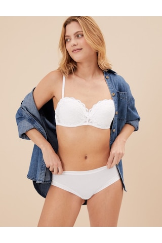 Marks & Spencer Dantel Detaylı Destekli Sütyen T33002810 Beyaz