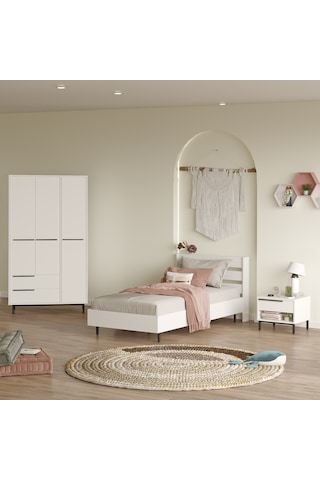Robin Home Lidya Genç Odası Takımı 3'lü Set Beyaz
