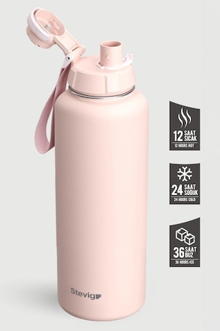 Stevig 1 Hand Leak-proof Sızdırmaz Çelik Termos 1500 Ml Icy Pink St-255 Pembe