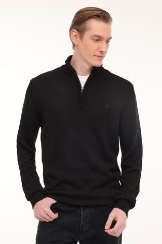 Lumberjack Pullover Half Zıp Siyah Erkek Kazak Siyah