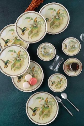 Acar Orina 18 Parça Porselen İkram Seti Çok Renkli