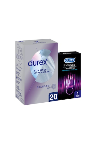 Durex Yok Ötesi Ultra Kaygan 20'li + Intense Devil Ring 1 Adet