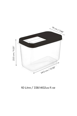 Meleni Home 2'li 10 Lt Mega Etiketli Toz Tablet Deterjan Saklama Kutusu Kayar Kapaklı Banyo Düzenleyici Antrasit