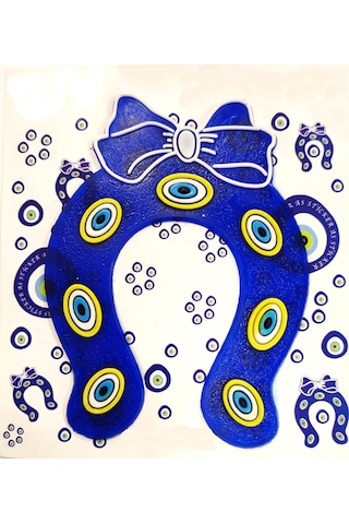 At Nalı Nazar Boncuğu Sticker 3D Çıkartma 11 x 8 cm Kabartmalı