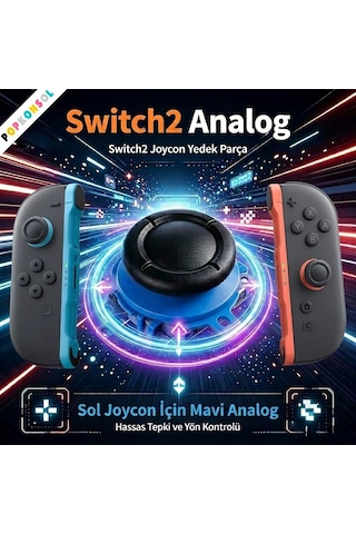 Nintendo Switch 2 Joy-con Sol Analog 3d Joystick Ns2 Tamir Yedek Parça Mavi