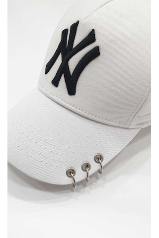 Suyutti Beyaz Unisex Ny New York Şapka Beyaz