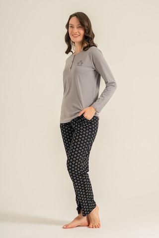 Pierre Cardin Kadın Gri Uzun Kol Pijama Takım Pc9289-s-v2 Pc9289-s-v2