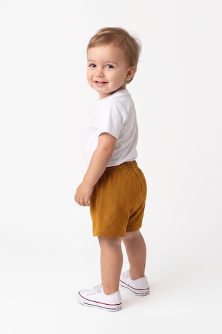 MiaBaby Bebek Müslin Şort Hardal