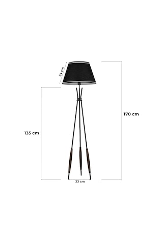 Verona Siyah Başlıklı Metal Lambader Siyah