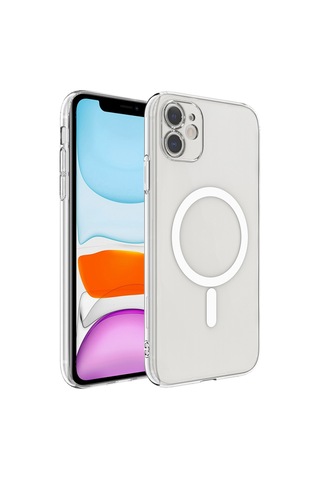 Apple Uyumlu iPhone 11 Kılıf İnce Ve Sert Yapılı Şeffaf Magsafe Silikon Kapak Ryc/london Colorless